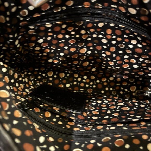 👜Brighton Woven Shoulder Bag Braided Leather Handles Black Tan Bucket - Picture 9 of 10